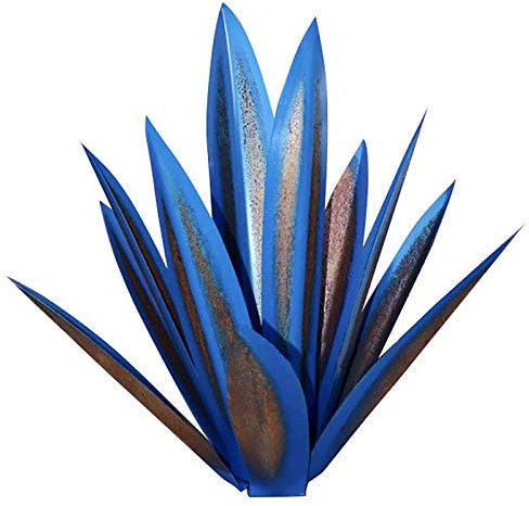Tequila Sculpture Rustique Bleu en Métal Agave Yard Art Grand Rustique en Métal Peint à La Main en Métal Agave Jardin Cour Art Décoration Statue Décor à La Maison pour Jardin Piquets,DarkBlue-65cm