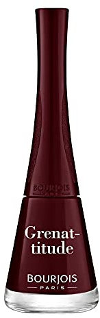 BOURJOIS - Vernis À Ongles 1 Seconde 45 Grenat-tidude - Séchage Rapide En 50 Secondes - Pinceau Panoramique Anti Débordement - Application Facile - Couleur Intense - 9 ml