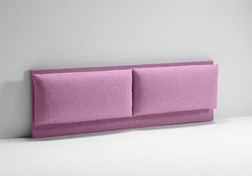 EVERGREENWEB - Testiera Letto Matrimoniale Imbottita, Elegante Testata Letto a Doppio Cuscino da Parete in Tessuto Lilla Liscio Antimacchia, Incluso Kit di Montaggio GRATIS, Interno Puro Legno, ROMA