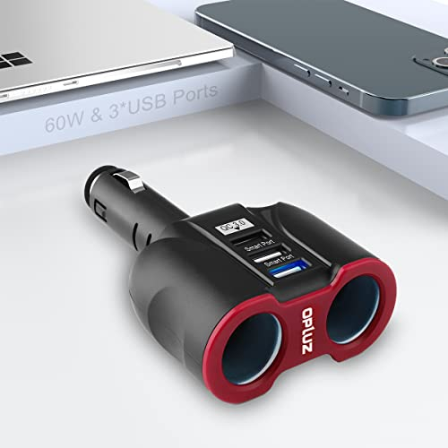 120W Caricabatteria da auto con interruttore USB Adattatore splitter Presa accendisigari 12V/24V DC con QC 3.0 e connettori USB Caricabatterie per iPhone/iPad/Tablet/Android/Samsung/GPS/Dash cam