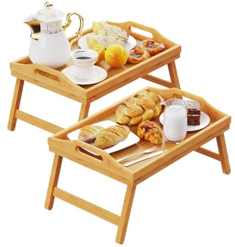 2 Pack Breakfast in Bed Tray for Eating, 16.92 x 12.6 Inch