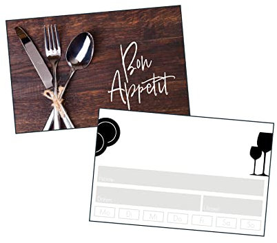 Exklusive Terminkarten auf hochwertigem Karton, sehr gut Bestempel- und Beschreibbar (Gastro, 100 Stück Blanko)