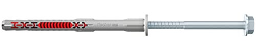 fischer DuoXpand 10 x 140 FUS R - Taco universal con tornillo hexagonal inoxidable y disco en U moldeado (50 unidades), tacos para una sujeción fuerte, ideal para materiales de construcción porosos y