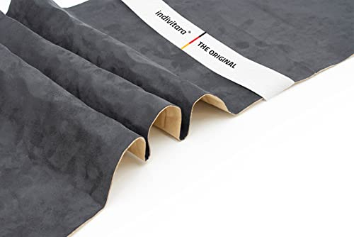 indivitara® Mikrofaserstoff Kaschiert selbstklebend Wildleder Optik Kunstleder Wildlederimitat - Stretch Dehnbar Folie Stoff - DAS ORIGINAL
