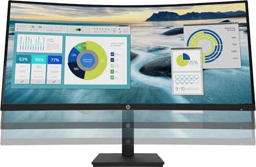 HP P34hc G4 - P-Series - LED monitor - curved - 34 - 3440 x 1440 WQHD @ 60 Hz - VA - 250 cd/m� - 3500:1 - 5 ms - HDMI, DisplayPort, USB-C - speakers - black