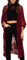 YOUKD Cardigan da donna in pizzo trasparente abito Boho lungo kimono spiaggia costume da bagno coprire abiti, C Rosso Scuro, Etichettalia unica
