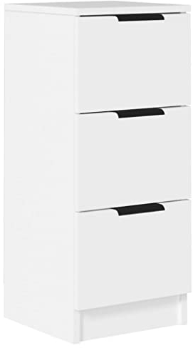 vidaXL Sideboard 3 Schubladen Schubladenschrank Kommode Anrichte Schrank Beistellschrank Mehrzweckschrank Weiß 30x30x70cm Holzwerkstoff