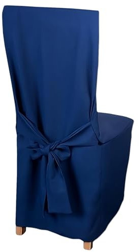 HOME DEKO Stuhlhussen mit Schleife, Universal-Sitzbezüge zum Schonen von Stühlen für Wohnzimmer, Esszimmer oder Küche, Perfekt für Anlässe Aller Art, Marineblau, 6 Stück