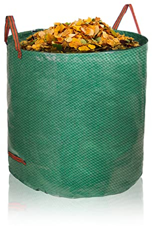 BigDean 5x 500L Laubsammler Gartenabfallsack– 150g/m² selbststehend 3 Griffe robust wasserdicht & faltbar Laubsack groß& stabil Gartensack Grünschnitt Gartenabfall Müllsack für Garten