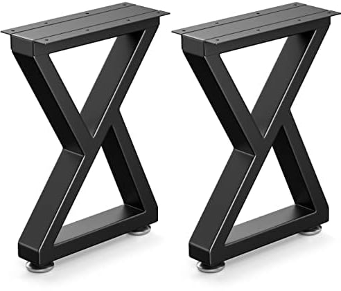 Likapop Tischbeine Metall Tischgestell Schwarz Tischbein Robust Tischkufen für Couchtisch, Esstisch, Schreibtisch, Sitzbank (H40cm x W30cm, 2 Stück) (Z-Form)