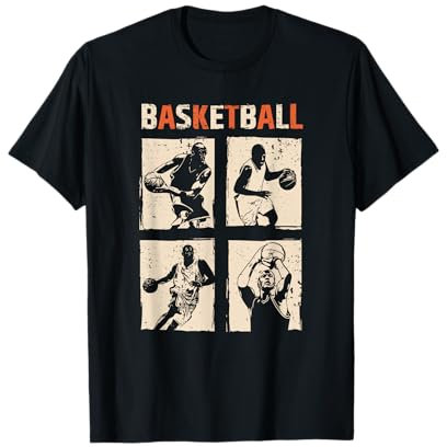 Basketball Player And Fan Gear Co Vintage Basketball Spieler Silhouette T-Shirt, Herren/Unisex Erwachsene, Basketball-Fans, Basketball-Spieler, Sportbegeisterte, Ärmellos, T-Shirt, Schwarz, S