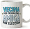 MUGFFINS Tazas para VECINA - En Español - Por Casuaildad Amigo Por Elección - 11 oz / 330 ml - Regalo original y divertido