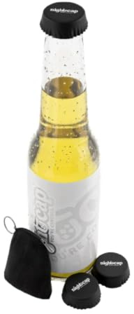 Nightcap Prevents Drink Spiking - Silicone Bottle Caps to Fit Glass Beer Bottle Tops, Wine Bottles, and Plastic Soda Bottles, Beer Cap Cover, Key Chain & Pouch Included, 12 Pack
