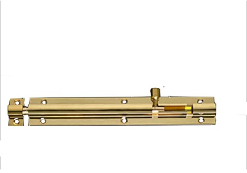 Boxonly Door Bolt 8 Inch Antique Pure Copper Bolts Barrel Slide Lock with Screws for Bathroom Toilet Gate and Shed Doors,Brass Color
