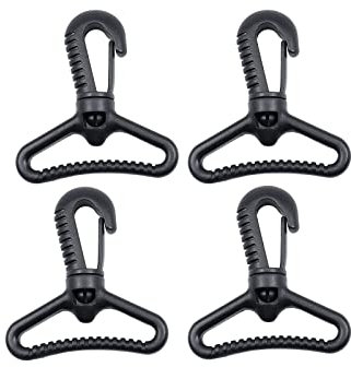 BAIWOAK Kunststoff Snap Hooks,Kunststoff Swivel Snaphook Push Gate Clip Rotary Snaphook Drehen Klaue Snap Clip Schnalle Verschluss Haken für Gurt, Schwarz, 25mm/32mm/38mm/50mm