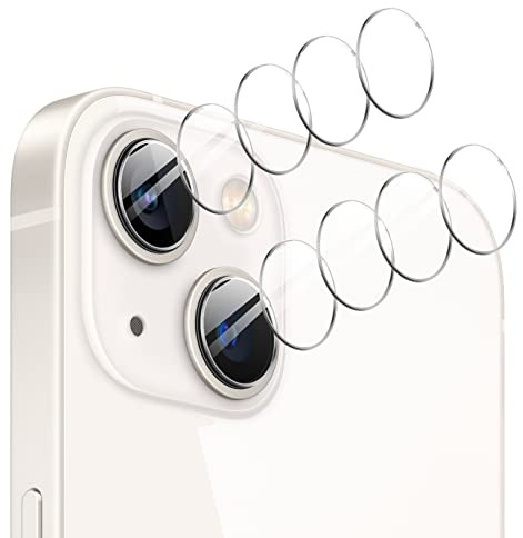 GIOPUEY [Super Delgado 4 Pack Protector de Lente de Cámara Compatible con iPhone 15, HD Vidrio Templado [Dureza Alta Grado 9H], Protector de cámara para iPhone 15