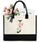 sundee Personalisierte Strandtasche aus Segeltuch mit Innentasche mit Reißverschluss, monogrammierte Geschenktasche für Hochzeit, Geburtstag, Urlaub, Schwarzer Buchstabe J, One Size