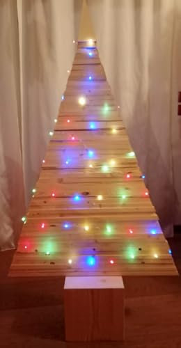 Albero di Natale artigianale modulabile in legno di tiglio naturale, NON TRATTATO! 135x74 cm