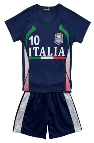 Fussball Fan Set Italia, Italien, Trikot + Shorts, in Dunkelblau, Gr. 140-146, JS75.12