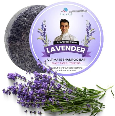 HandMade Natural Solid Shampoo Bar For Dry Hair, Hair Nourishment, Prevents Spilt Ends With Plant Based Hydrating SLS Free Shampoo Bar (Lavender Scent)