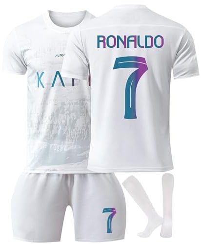 Generic Al NASSR 23/24 Fußball Trikot, Nr.7 Hause/Auswärts Fußball Trikot für Kinder Erwachsener, Fussball Trikots Shorts und Socken Anzug Jungen Herren