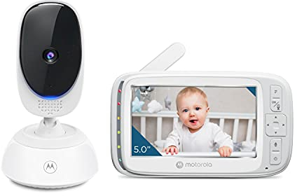Motorola Nursery VM75 Babyüberwachungskamera – Babyphone mit 5-Zoll-Elterneinheit – Babykamera mit Nachtsicht, digitalem Zoom, Zwei-Wege-Kommunikation und Schlafliedern