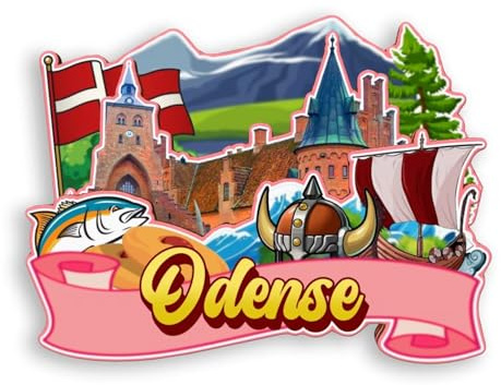 Quwsne Kühlschrankmagnet, Odense Dänemark, Kühlschrankmagnet, Stadt, Reise, Souvenirs, Touristengeschenke, 3D, klassische Sehenswürdigkeiten, handgefertigt, Handwerk, Heimdekoration -2070