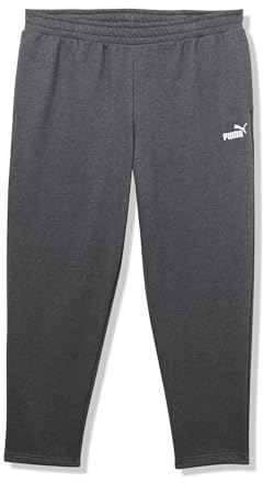 Puma Herren Essentials Fleece Sweatpants, Dunkelgrau meliert, offenes Bein, Ss25, XX-Large Groß
