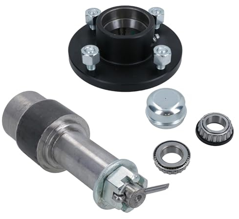 AB Tools 4 Inch PCD Trailer Trolley Wheel Hubs + Bearings With Weld On Stub Axle 1pk