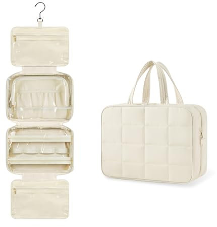 Aucuu Trousse de Maquillage Suspendue Grande, Trousse de Toilette Voyage, Grande Capacité Trousses de Toilette avec Crochet, Trousse de Voyage avec Grande Capacité pour Femmes Homme