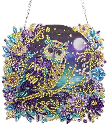 GADITIEK Diamond Painting Eule, Diamond Painting für Kinder, Diamond Painting Set erwachsene, Diamond Painting Aufsteller, Diamond Painting Deko, 5D Diamant Painting Bilde