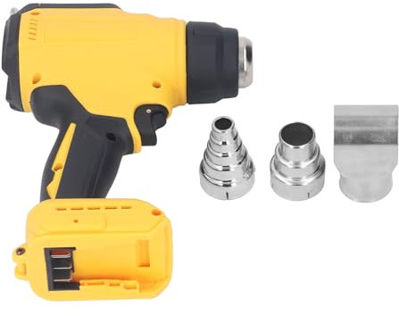 Fast Heating 300W Cordless Hot Air Gun with 3 Nozzles for 18V Battery, Ceramic Heating, LED Display, Beehive Technology, ABS Material