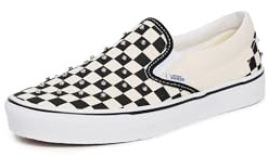 Vans Women's Classic Slip On Sneakers, Checkerboard Rhinestone Black, 7 UK