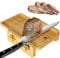 Piklohas Bread Slicer with Bread Knife, World's 1st Horizontal Wooden Loaf Cutter with Crumb Tray, Adjustable Thickness, Paired with a Resharpenable German HC Stainless Steel 10 Inch Serrated Knife