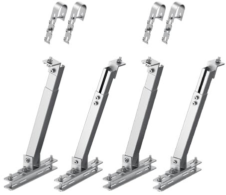 Zendure Support de Panneau Solaire, Support de Panneau Solaire, Crochet en Acier Inoxydable pour Balustrade, Crochet de Panneau Solaire Universel pour le Montage de Balcon (2 paires)