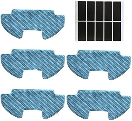 Szwaldaper 5 pezzi di panni for mocio in microfibra, for aspirapolvere robot Samsung Powerbot-E VR05R5050WK con 10 adesivi Aspirapolvere senza contatto Mop