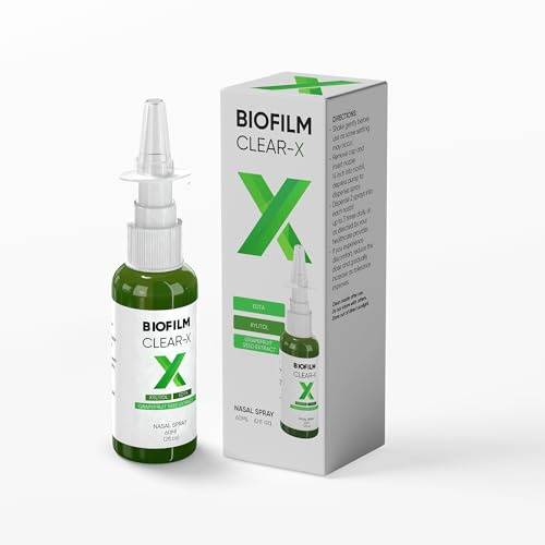 BioFilm Clear-X Nasal Cleanser with EDTA, Xylitol and Grapefruit Seed Extract, 2 fl oz 60 ml, 500 Sprays per Bottle