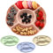 Xusxes 4 Pièces Assiettes Rondes avec 5 Compartiments, Assiettes à Goûter à Compartiments, Assiettes de Collation Ronde Plastique, pour les Fêtes de Famille Garniture de Fruits, Desserts, Fruits Secs
