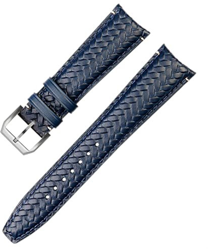 CHCWR Wächter Wachband für IWC IW344205 Portugieser Pilot Uhren Portofino Blaues weiches Leder Uhrengurt