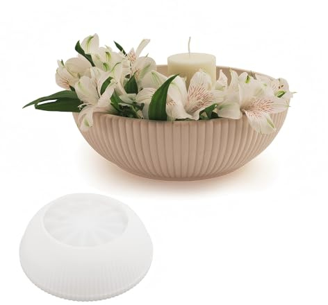 SWUAVD Large Bowl Resin Mold, 10 Inch Round Bowl Silicone Container Epoxy for Resin Concrete Candle Holder Trinket Box Succulent Plant Pot Bathroom Storage Craft Making Decoration