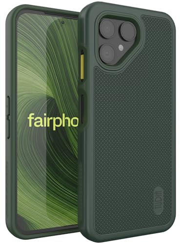 TUDIA DualShield Grip kompatibel mit Fairphone 6/6+ (2025/2026) Hülle [MergeGrip] Militärqualität doppellagig stoßfest robust strapazierfähig Schutzhülle fürs Handy – Kieferngrün