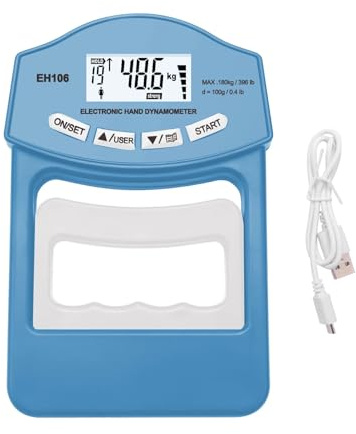 Tester di presa, dinamometro digitale da mano 396 libbre/180 kg, misuratore, schermo LCD USB Test accurati(Blue Grip Meter)