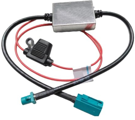 Borimend Noise Level Below 7dB for Clearer Reception 5th Generation ANT208 Car 12V FM AM Radio Inline Antenna Signal Booster 25dB Gain