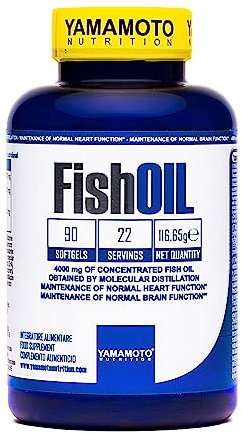 Fish OIL integratore di acidi grassi essenziali Omege-3, EPA e DHA da Olio di pesce (90 softgel)