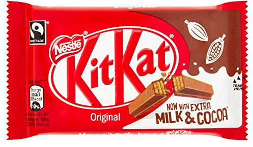 KITKAT 4 Finger Milk Chocolate Bar, 41.5 g, Pack of 48