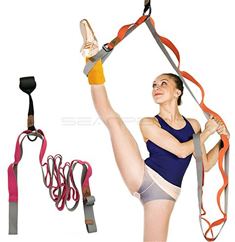 Tür Flexibilität & Dehnung Bein Riemen mit verstellbare D-Ring, Ballett Stretch Band, tragbar Workout Yoga Dance Ballett Bein Keilrahmen Band, flexible Dehnungsband für Gymnastik Training, rose