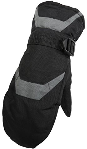Barrageon Skihandschuhe, Herren Damen Wintersport Fausthandschuhe Winddicht Wasserdicht, Outdoor Sports Warm Handschuhe für Skifahren Snowboarden Schneemobil Arbeitets im Schnee K1602 - Schwarz