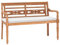 vidaXL Teak Batavia Gartenbank mit Polstern 2-Sitzer Kolonialstil Bank Parkbank Sitzbank Holzbank Teakbank Gartenmöbel Terrassenbank 120cm
