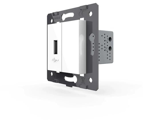LIVOLO - Interruptor de luz táctil (cristal, 1 x VL-C7-1USB-11), color blanco