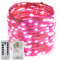 Erchen Battery Operated LED String Lights, Dimmable 66 FT 200 LED Ultra Thin Waterproof 8 Modes Timer Copper Wire Fairy Lights with 13 Key Remote Control for Indoor Outdoor Christmas Party (Pink)